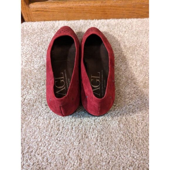 Agl suede berry grommet ballet flats sz 8.5 euc - Picture 4 of 6